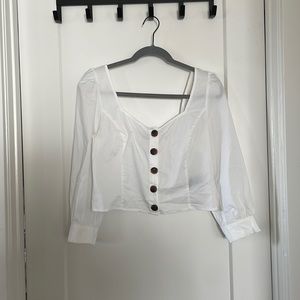 Urban Outfitters White Button-Up Top